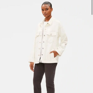 Eileen Fisher Undyed Organic Cotton Denim Jacket